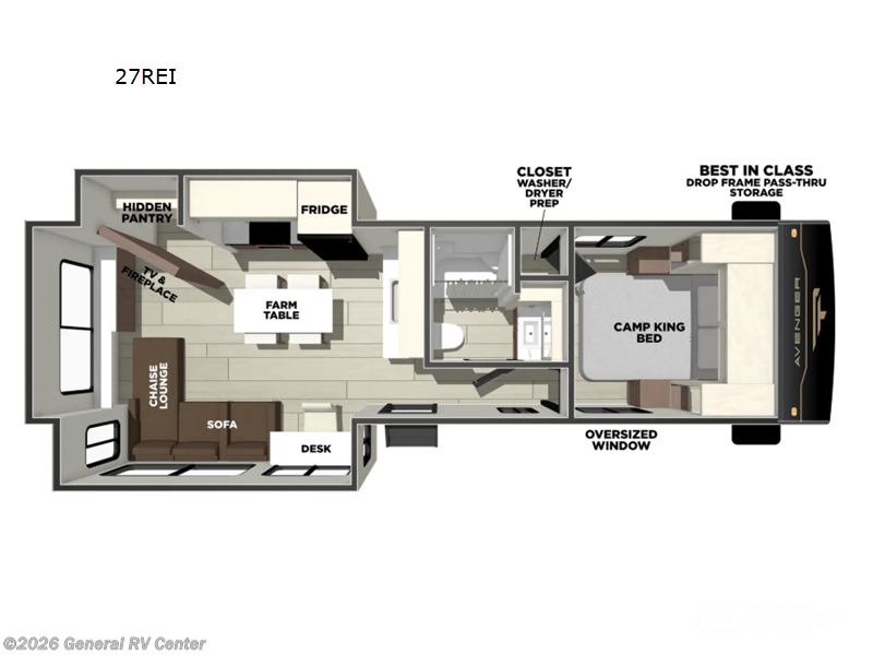 2026 Prime Time Avenger 27REI - New Travel Trailer For Sale by General RV Center in Clarkston, Michigan