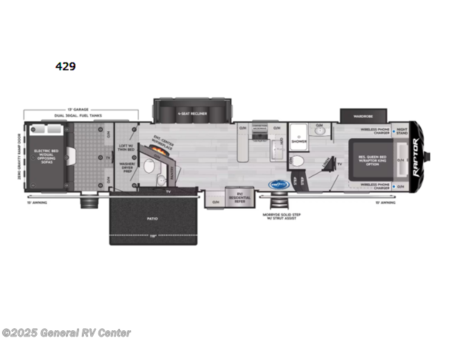 2023 Keystone Raptor 429 - New Toy Hauler For Sale by General RV Center in Ocala, Florida