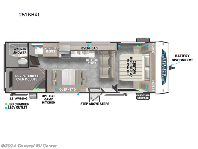 2024 Forest River Salem Cruise Lite Platinum 261BHXL - New Travel Trailer For Sale by General RV Center in Ocala, Florida