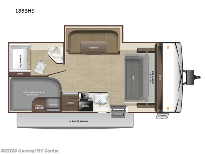 2024 Highland Ridge Open Range Conventional 188BHS - New Travel Trailer For Sale by General RV Center in Ocala, Florida