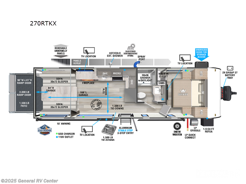 2023 Forest River Salem 270RTKX - Used Toy Hauler For Sale by General RV Center in Ocala, Florida