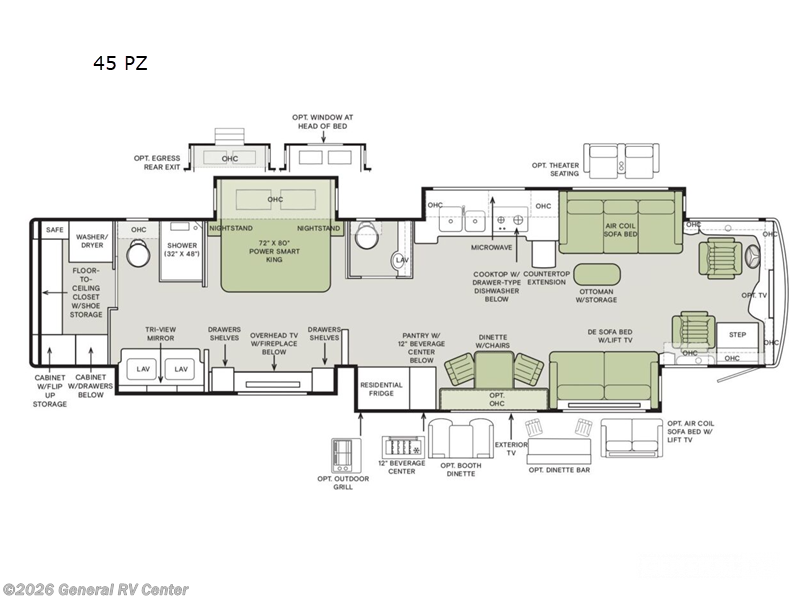2025 Tiffin Zephyr 45PZ - New Class A For Sale by General RV Center in Ocala, Florida