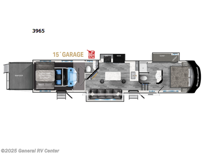 2023 Heartland Road Warrior 3965 - New Toy Hauler For Sale by General RV Center in Dover, Florida