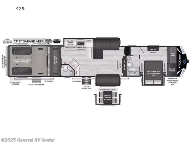 2023 Keystone Fuzion 429 - New Toy Hauler For Sale by General RV Center in Dover, Florida