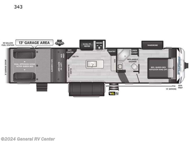 2023 Keystone Fuzion Impact Edition 343 - New Toy Hauler For Sale by General RV Center in Dover, Florida