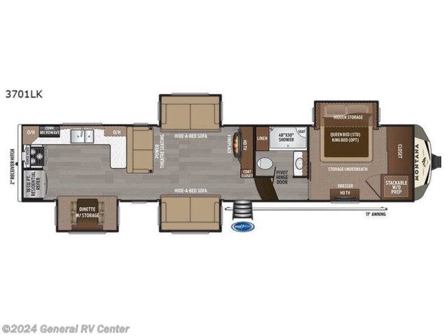 2018 Keystone Montana 3701LK - Used Fifth Wheel For Sale by General RV Center in Dover, Florida