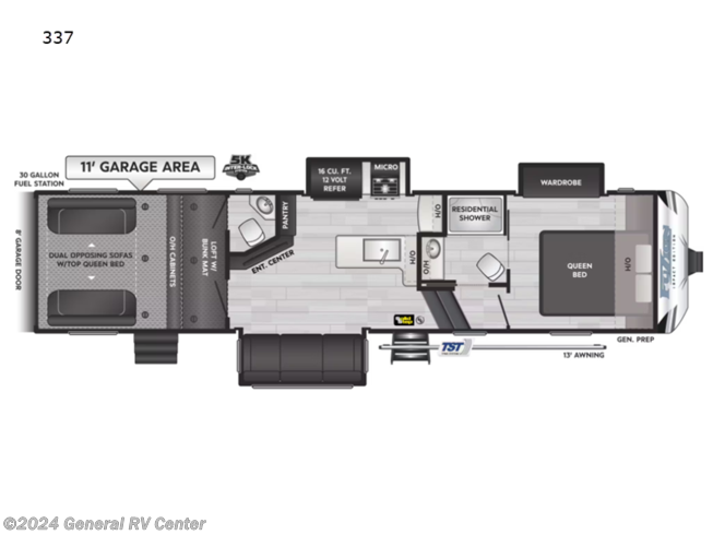 2024 Keystone Fuzion Impact Edition 337 - New Toy Hauler For Sale by General RV Center in Dover, Florida