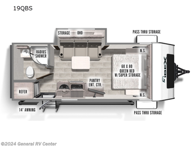 2023 Forest River IBEX 19QBS - New Travel Trailer For Sale by General RV Center in Draper, Utah