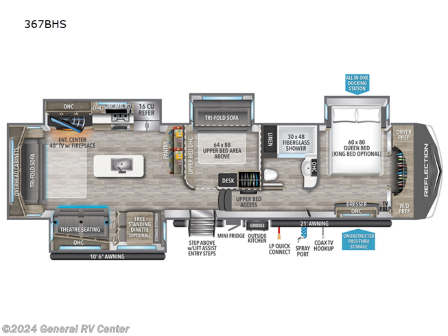 2024 Grand Design Reflection 367BHS - New Fifth Wheel For Sale by General RV Center in Draper, Utah