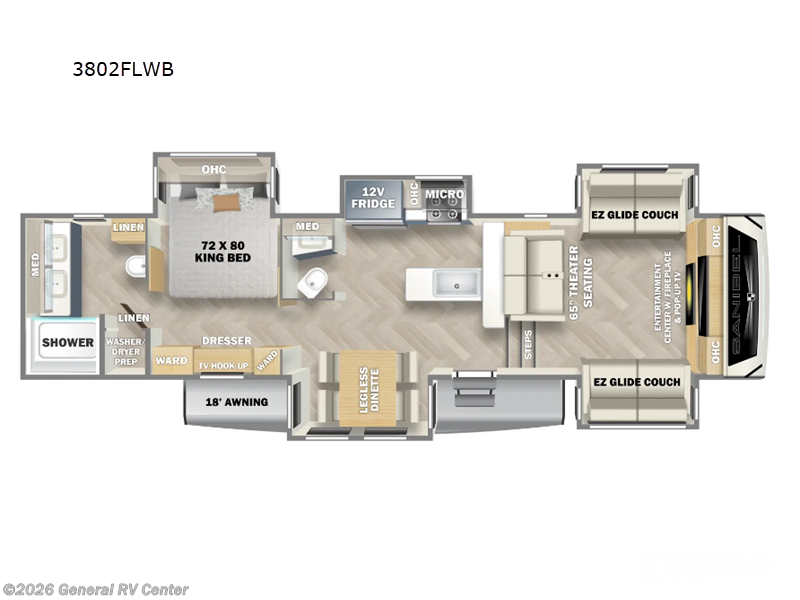 2025 Prime Time Sanibel 3802-5S - Used Fifth Wheel For Sale by General RV Center in Draper, Utah