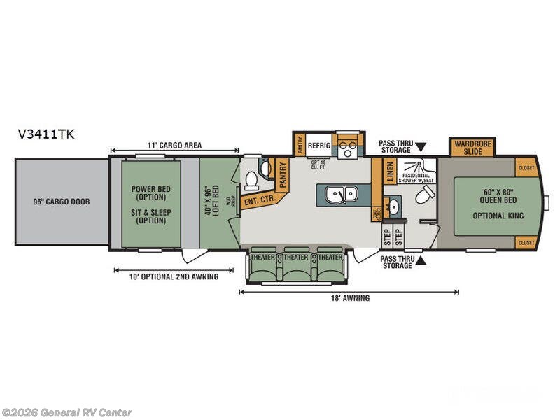 2018 K-Z Venom 3411TK-3S - Used Fifth Wheel For Sale by General RV Center in Draper, Utah