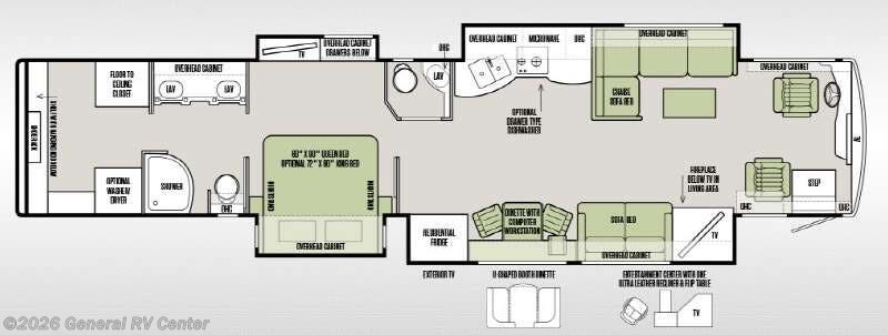 2015 Tiffin Allegro Bus 45 LP - Used Class A For Sale by General RV Center in Draper, Utah features Slideout