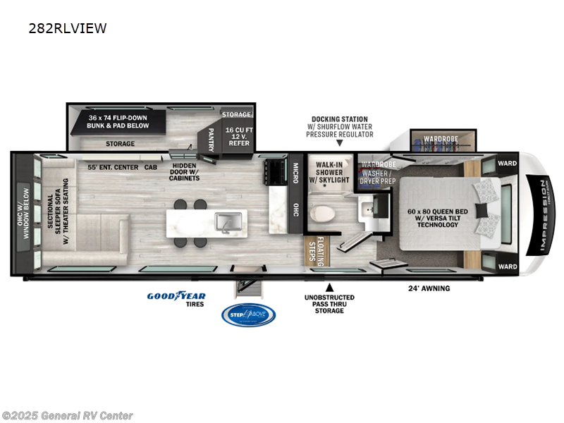 2024 Forest River Impression 282RLVIEW - New Fifth Wheel For Sale by General RV Center in Draper, Utah features Slideout