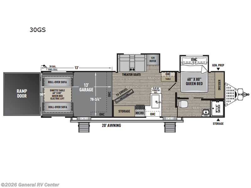 2025 Coachmen Adrenaline 30GS - New Toy Hauler For Sale by General RV Center in Draper, Utah features Slideout