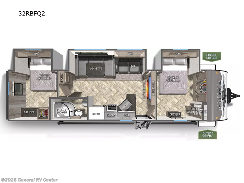 2023 Palomino Puma 32RBFQ2 - Used Travel Trailer For Sale by General RV Center in Draper, Utah features Slideout