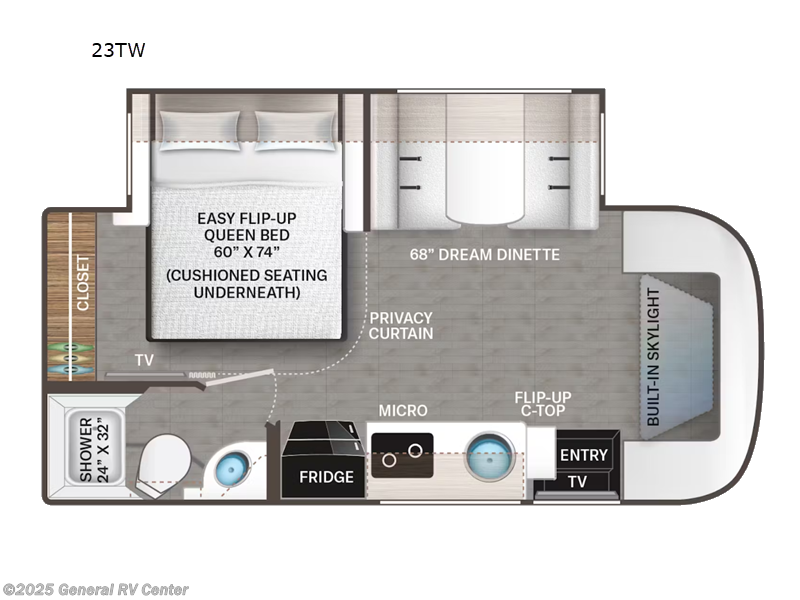 2025 Thor Motor Coach Gemini AWD 23TW - Used Class B+ For Sale by General RV Center in Draper, Utah features Slideout