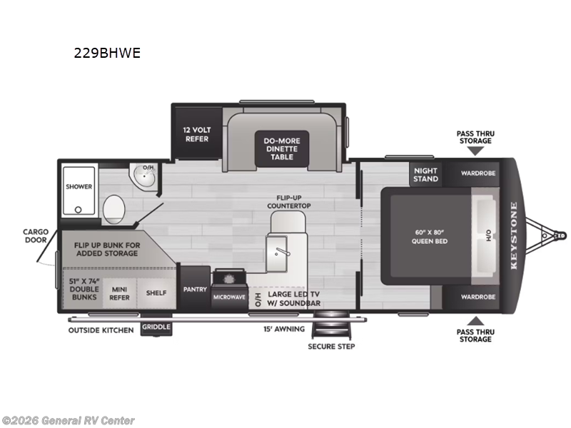2025 Keystone Passport Super Lite 229BHWE - New Travel Trailer For Sale by General RV Center in Draper, Utah features Slideout