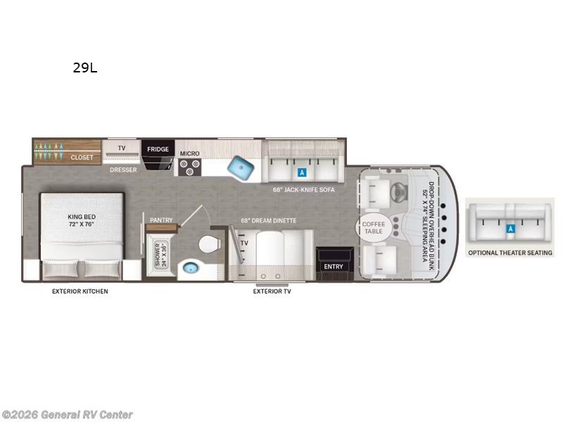 2026 Thor Motor Coach Hurricane 29L - New Class A For Sale by General RV Center in Draper, Utah features Slideout