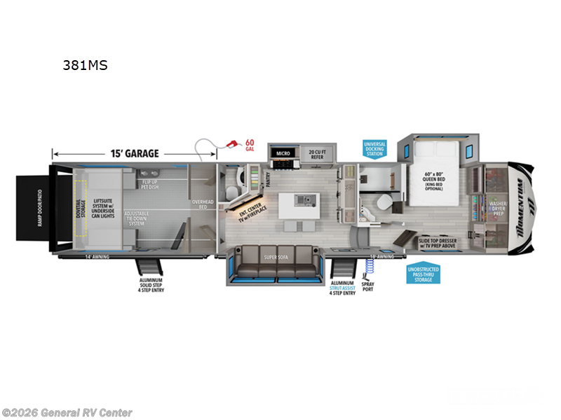 2026 Grand Design Momentum 381MS - New Fifth Wheel For Sale by General RV Center in Draper, Utah