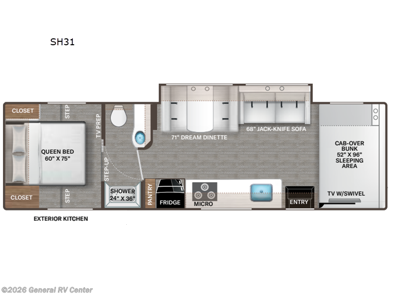 2026 Thor Motor Coach Pasadena SE SH31 - New Class C For Sale by General RV Center in Draper, Utah features Slideout
