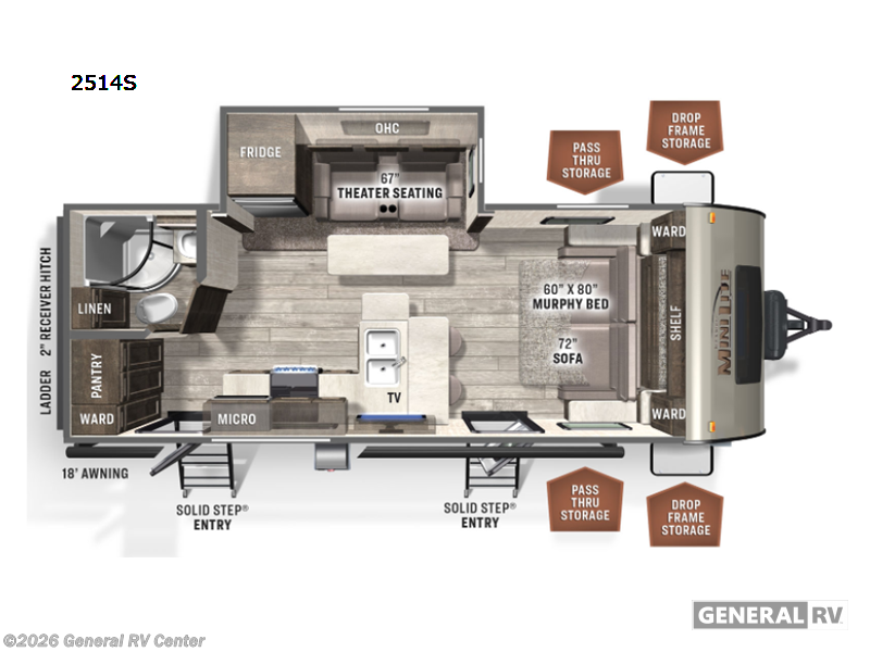 2023 Forest River Rockwood Mini Lite 2514S-1S - Used Travel Trailer For Sale by General RV Center in Draper, Utah