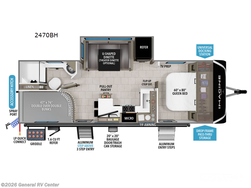 2026 Grand Design Imagine 2470BH - New Travel Trailer For Sale by General RV Center in Ashland, Virginia
