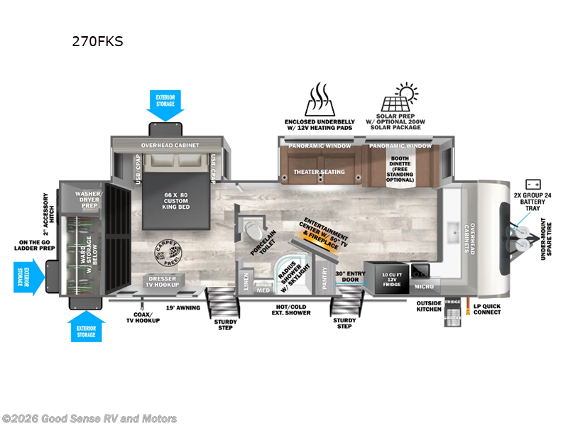 2025 Forest River Salem Hemisphere 270FKS - New Travel Trailer For Sale by Good Sense RV and Motors in Albuquerque, New Mexico features Slideout