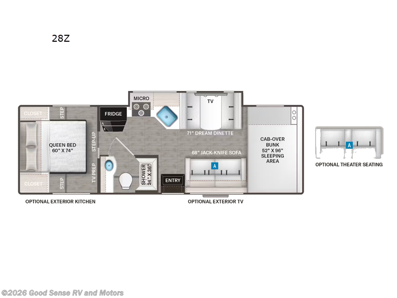 2026 Thor Motor Coach Four Winds 28Z - New Class C For Sale by Good Sense RV and Motors in Albuquerque, New Mexico features Slideout