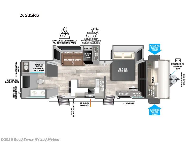 2026 Forest River Salem Hemisphere 265BSRB - New Travel Trailer For Sale by Good Sense RV and Motors in Albuquerque, New Mexico features Slideout