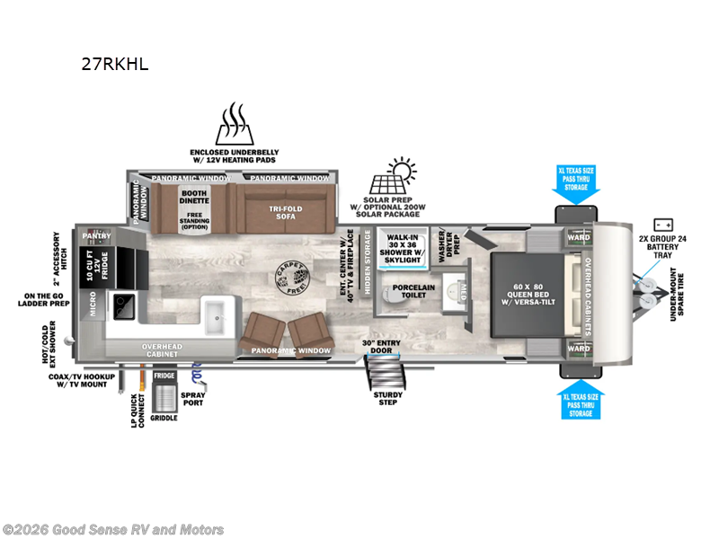 2026 Forest River Salem Hemisphere Hyper-Lyte 27RKHL - New Travel Trailer For Sale by Good Sense RV and Motors in Albuquerque, New Mexico features Slideout