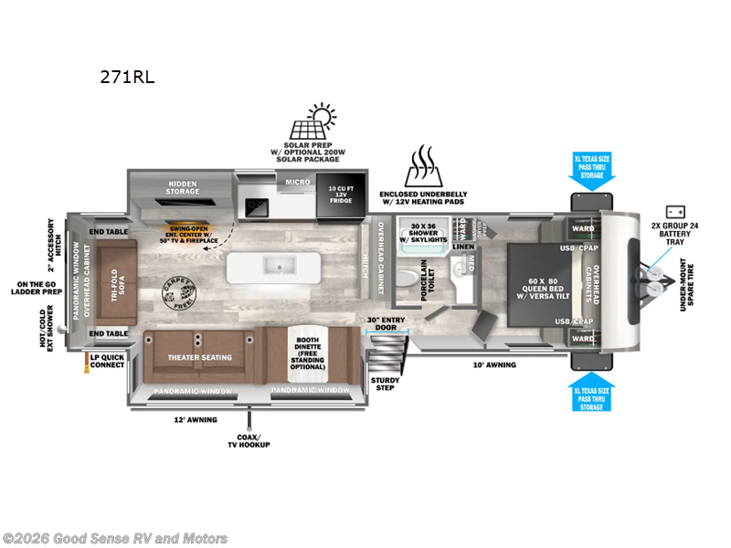 2026 Forest River Salem Hemisphere 271RL - New Travel Trailer For Sale by Good Sense RV and Motors in Albuquerque, New Mexico features Slideout