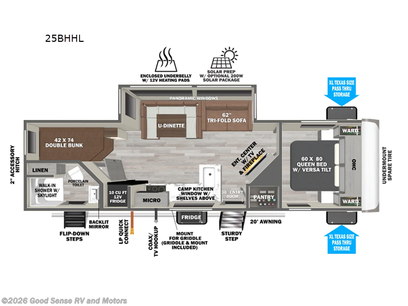 2026 Forest River Salem Hemisphere Hyper-Lyte 25BHHL - New Travel Trailer For Sale by Good Sense RV and Motors in Albuquerque, New Mexico features Slideout