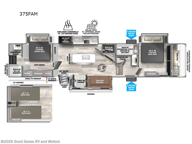 2026 Forest River Salem Hemisphere 375FAM - New Fifth Wheel For Sale by Good Sense RV and Motors in Albuquerque, New Mexico features Slideout