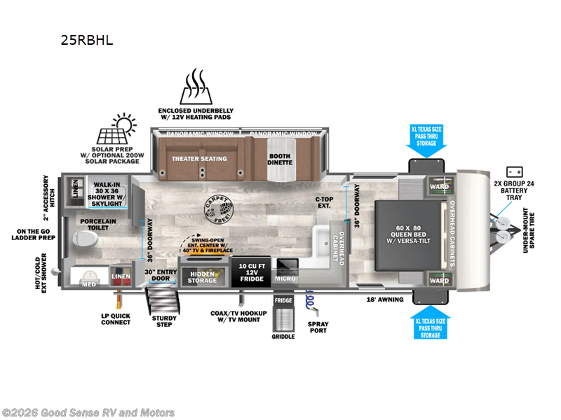 2026 Forest River Salem Hemisphere Hyper-Lyte 25RBHL - New Travel Trailer For Sale by Good Sense RV and Motors in Albuquerque, New Mexico features Slideout
