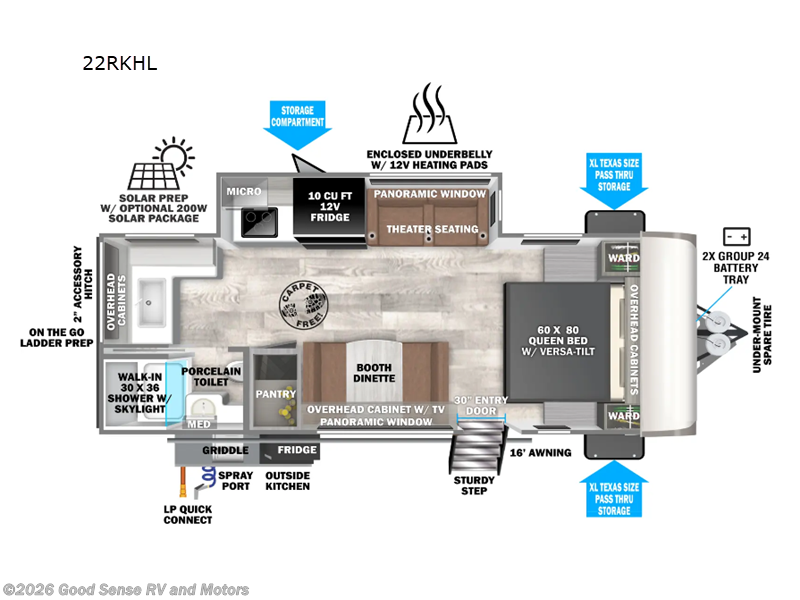 2026 Forest River Salem Hemisphere Hyper-Lyte 22RKHL - New Travel Trailer For Sale by Good Sense RV and Motors in Albuquerque, New Mexico features Slideout
