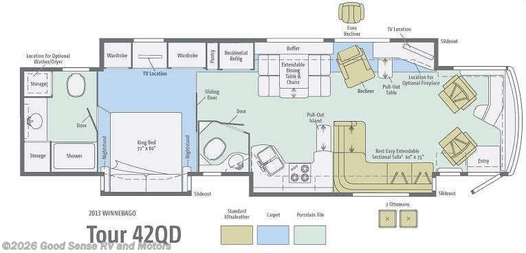 2014 Winnebago Tour 42QD - Used Class A For Sale by Good Sense RV and Motors in Albuquerque, New Mexico features Slideout