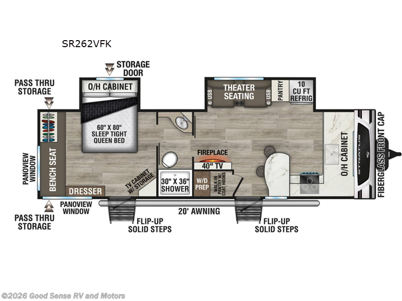 2026 Venture RV Stratus SR262VFK - New Travel Trailer For Sale by Good Sense RV and Motors in Albuquerque, New Mexico features Slideout