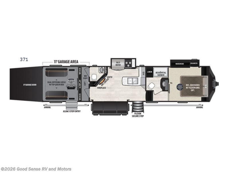 2018 Keystone Fuzion 371 - Used Toy Hauler For Sale by Good Sense RV and Motors in Albuquerque, New Mexico features Slideout