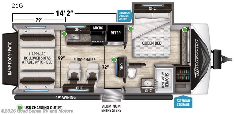 2019 Grand Design Momentum G-Class 21G - Used Toy Hauler For Sale by Good Sense RV and Motors in Albuquerque, New Mexico features Slideout