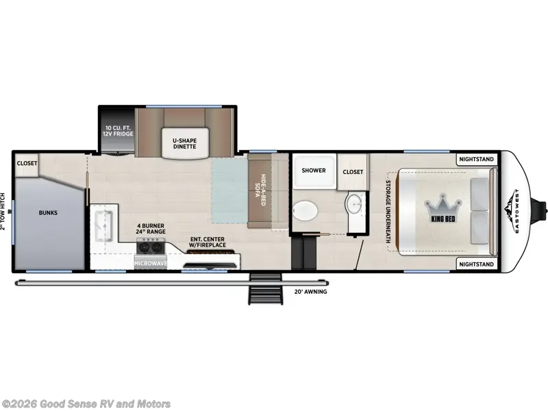 2026 East to West Blackthorn 279BH - New Fifth Wheel For Sale by Good Sense RV and Motors in Albuquerque, New Mexico features Slideout