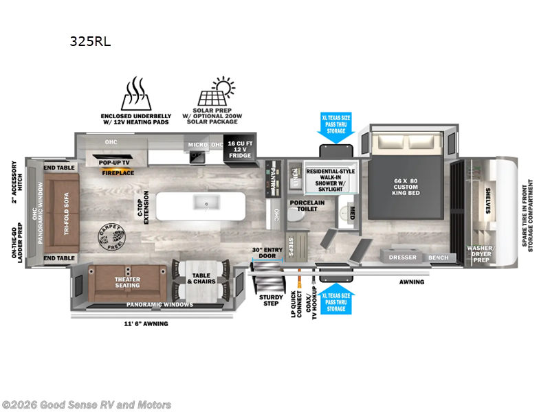 2026 Forest River Salem Hemisphere 325RL - New Fifth Wheel For Sale by Good Sense RV and Motors in Albuquerque, New Mexico features Slideout