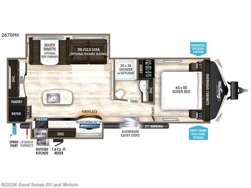 2018 Grand Design Imagine 2670MK - Used Travel Trailer For Sale by Good Sense RV and Motors in Albuquerque, New Mexico features Slideout