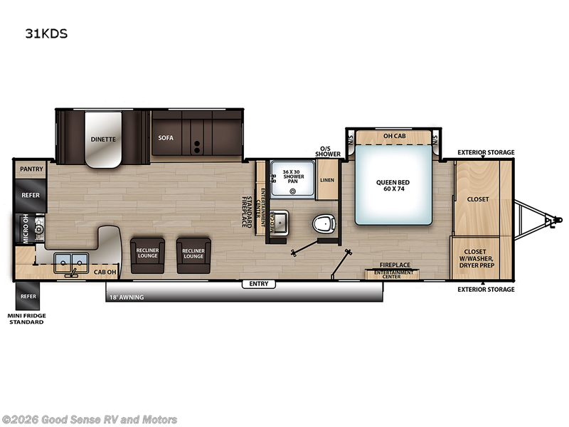 2022 Forest River Aurora 31KDS - Used Travel Trailer For Sale by Good Sense RV and Motors in Albuquerque, New Mexico features Slideout