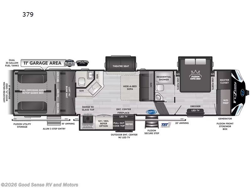 2023 Keystone Fuzion 379 - Used Toy Hauler For Sale by Good Sense RV and Motors in Albuquerque, New Mexico features Slideout
