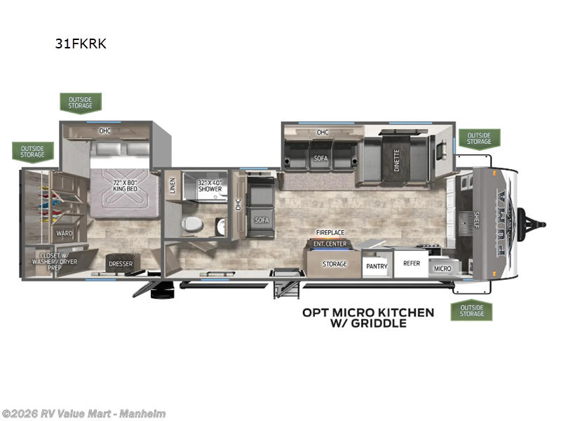 2026 Forest River Puma 31FKRK - New Travel Trailer For Sale by RV Value Mart - Manheim in Manheim, Pennsylvania features Slideout
