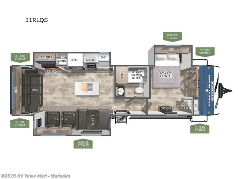 2026 Forest River Puma 31RLQS - New Travel Trailer For Sale by RV Value Mart - Manheim in Manheim, Pennsylvania features Slideout