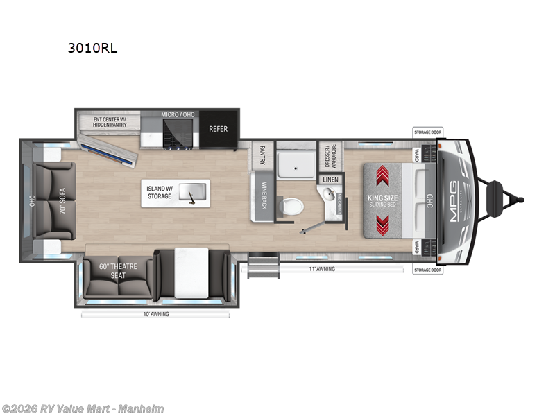 2025 Cruiser RV MPG 3010RL - Used Travel Trailer For Sale by RV Value Mart - Manheim in Manheim, Pennsylvania features Slideout