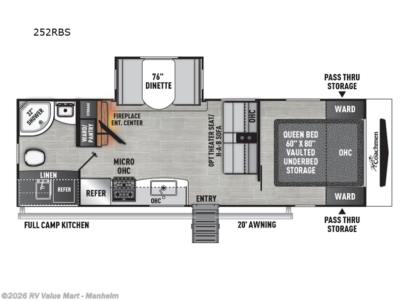 2026 Coachmen Freedom Express Ultra Lite 252RBS - New Travel Trailer For Sale by RV Value Mart - Manheim in Manheim, Pennsylvania features Slideout