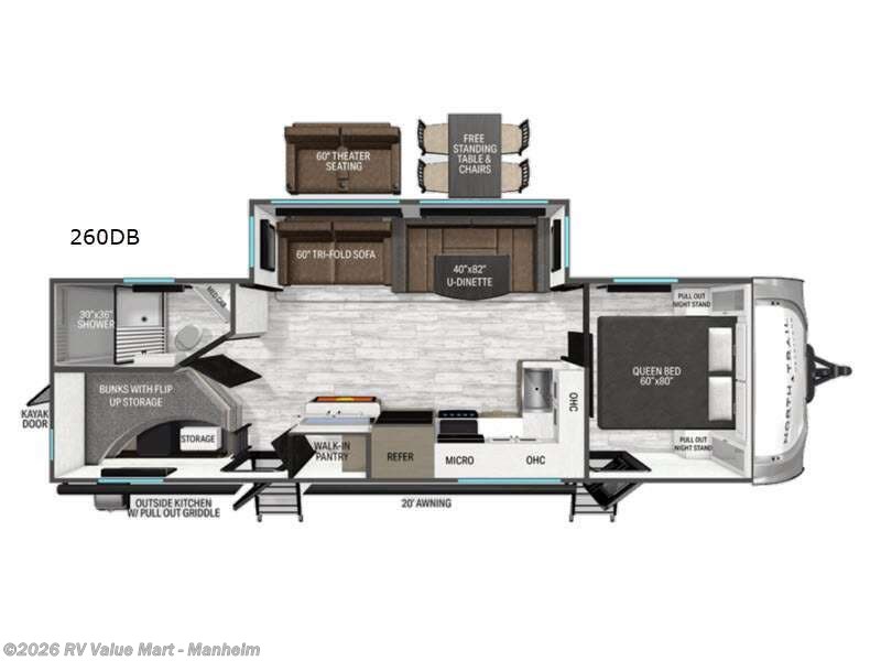 2026 Heartland North Trail 260DB - New Travel Trailer For Sale by RV Value Mart - Manheim in Manheim, Pennsylvania features Slideout