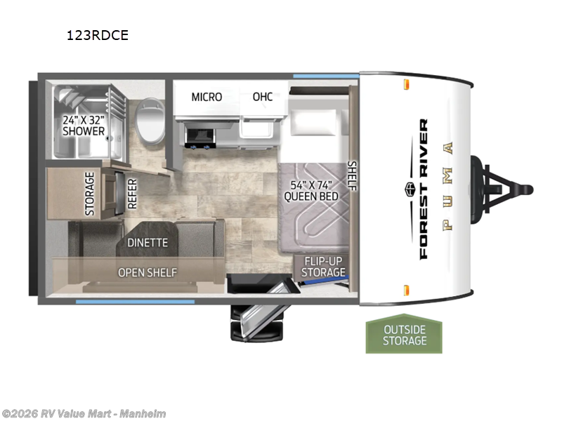 2026 Forest River Puma Camping Edition 123RDCE - New Travel Trailer For Sale by RV Value Mart - Manheim in Manheim, Pennsylvania